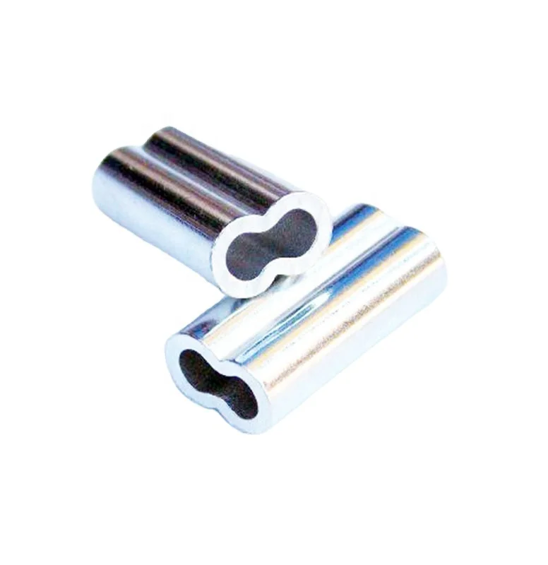 Double Barrel Crimp Sleeves Fishing Wire Leader Crimps Aluminum