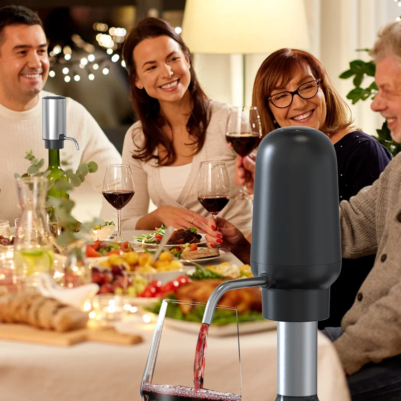 Custom Black Bar Accessories Wine decanter Pourer Spout Electric Aerator Automatic Wine Aerator