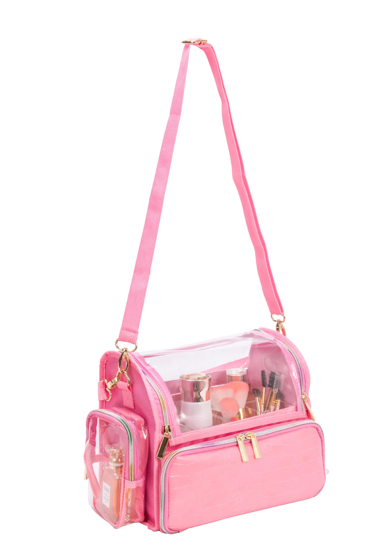 2023 New Pink Waterproof Cosmetic Holder Organizer Bag Cosmetic Brush Makeup Bag Beauty Case