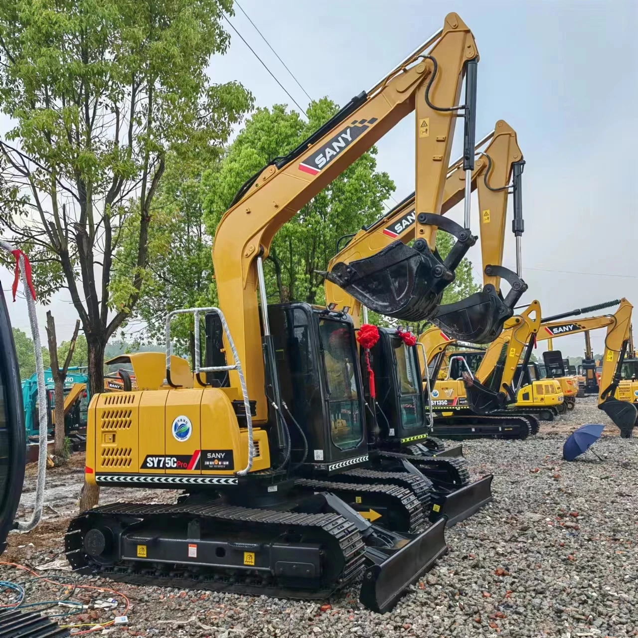 High quality and high performance Chinese produced in 2021, 90% new Sany 75C used excavator sold at a low price