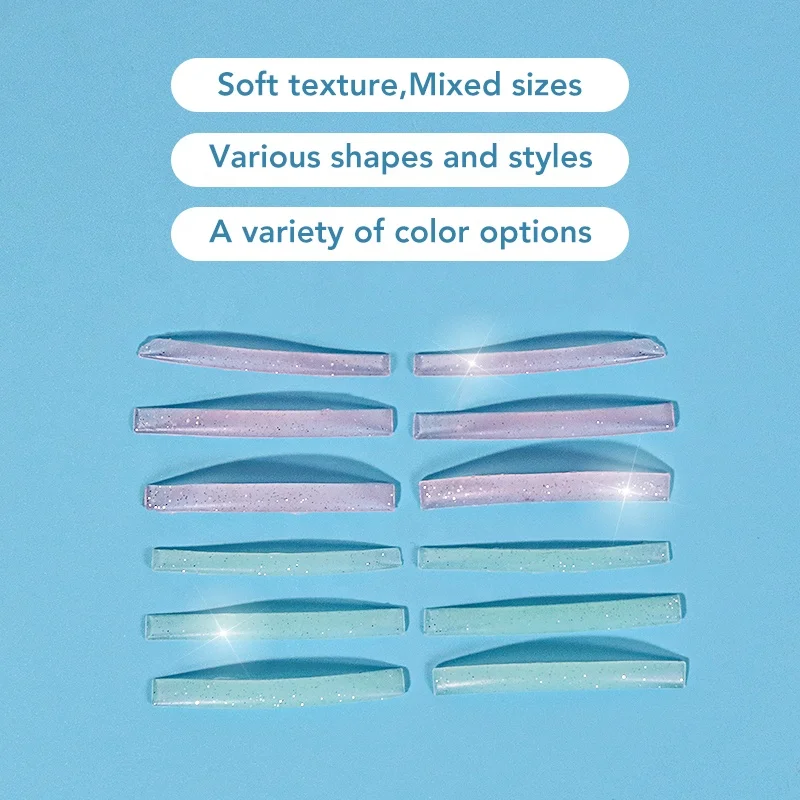 No glue lash lifting silicone shields Customized logo eye lash perm Roller OEM eyelash perming pads reusable lashes lifting rods