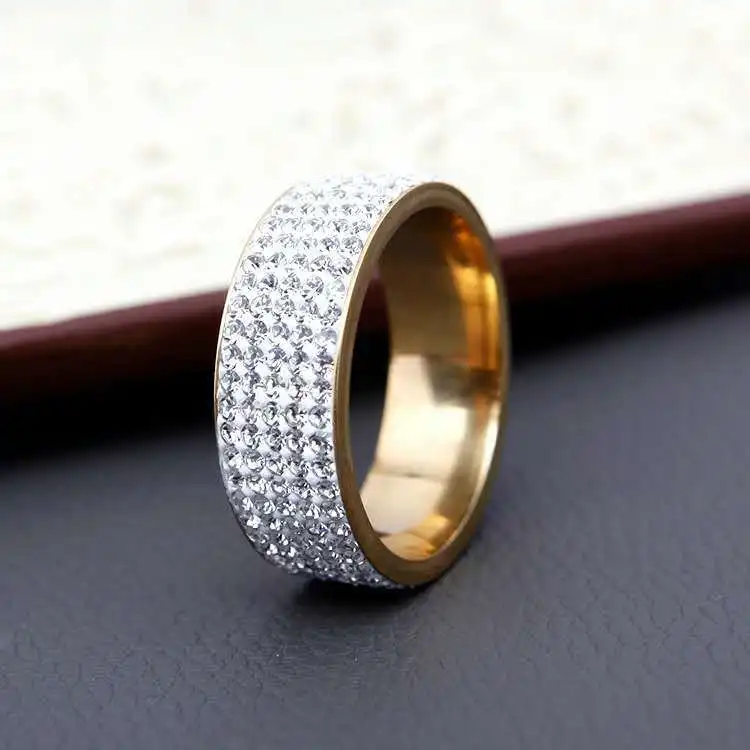 OBE brand  manufacturer  new arrival  8MM wide  wholesale  cheap crystal crystal ring