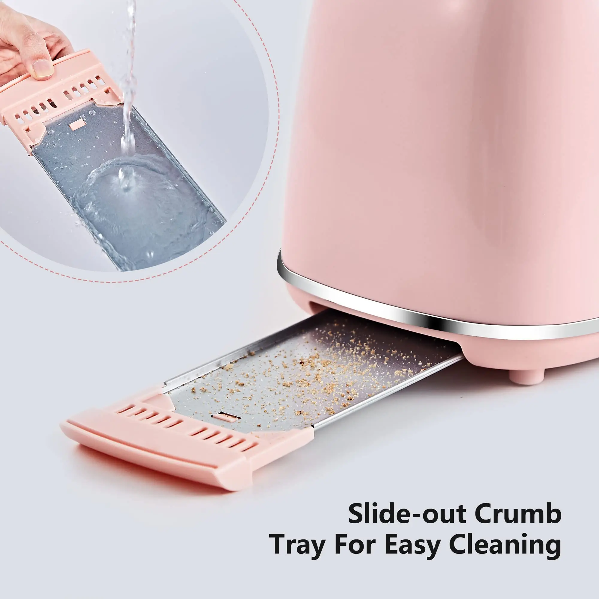 Bagel Cancel Defrost Function 6 Bread Shade Settings Extra Wide Slot and Removable Crumb Tray 2 Slice Retro Stainless  Toaster