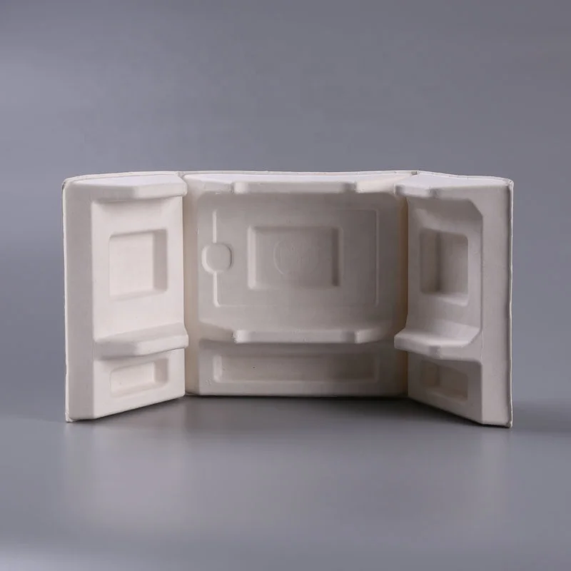Biodegradable Paper Pulp Insert Foldable Tray For Disposable Packaging Custom Eco Inner