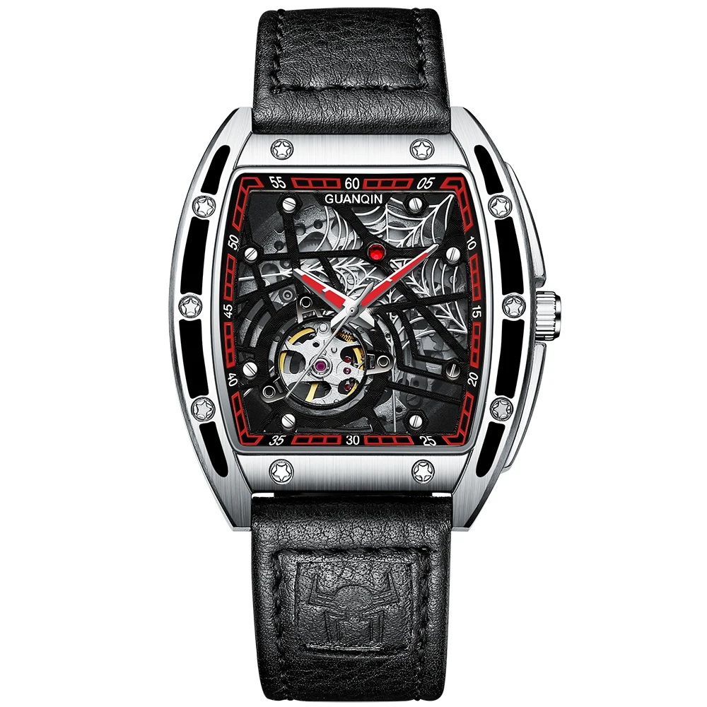 GUANQIN 2021 Luxury Square-Style Business Men Tourbillon Waterproof Mechanical Watch relogio masculino
