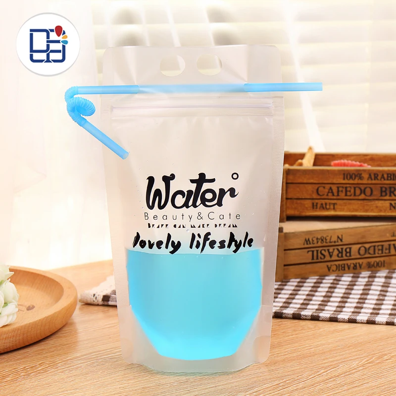 
Stock products soda water drink frosted plastic beverage packaging bag for custom 
