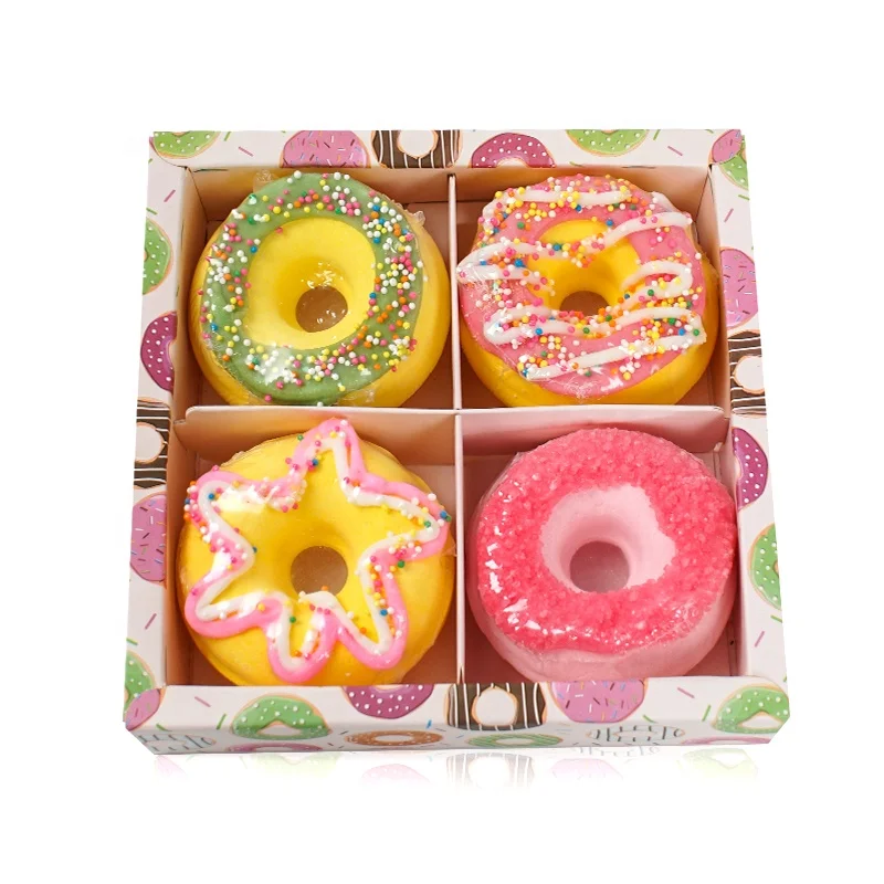 Custom Logo Bath Fizzers Gift Set Private Label Donut Shower Bombs