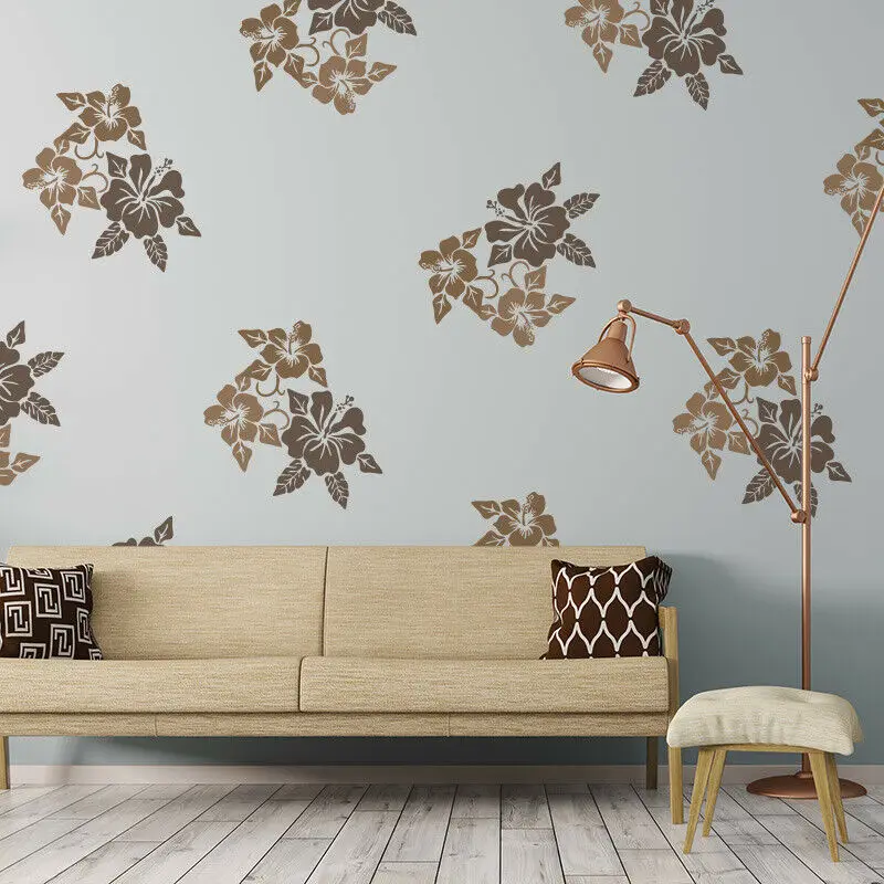 Plastic reusable template Leaf Flower Design For Wall Home Decoration DIY Drawing Stencil