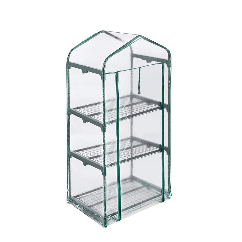 
 Garden 3 Tier Greenhouse Outdoor Gardening Hot House with Zippered Cover and Metal Shelves Garden Greenhouse  