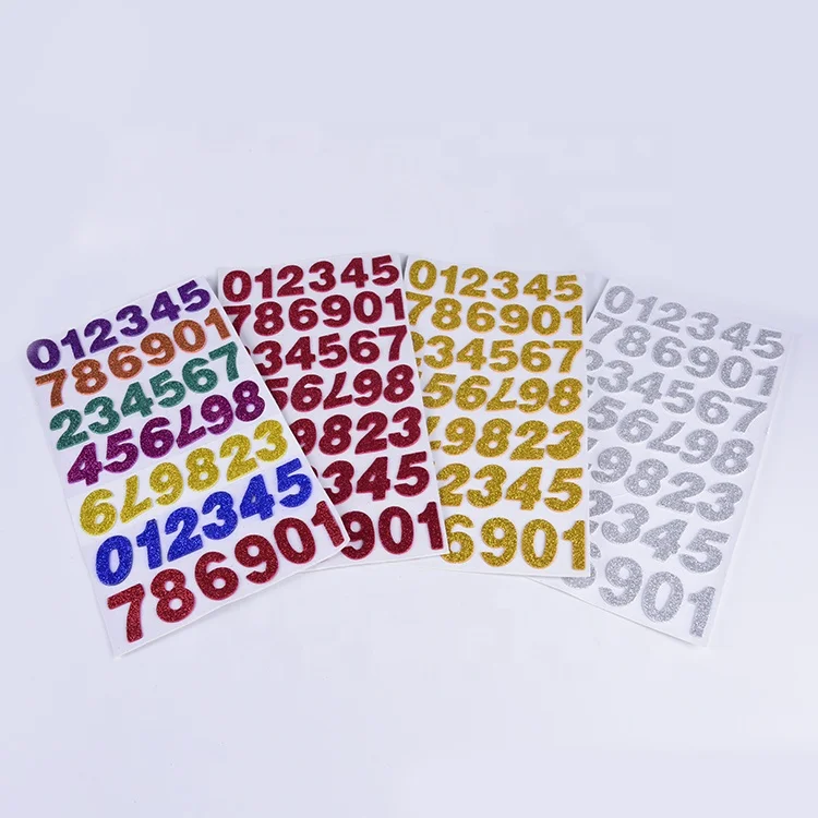 
Art And Craft Glitter Number Stickers Color Eva Foam Number Sticker Sheet Adhesive Glitter Eva Foam In Numbers 