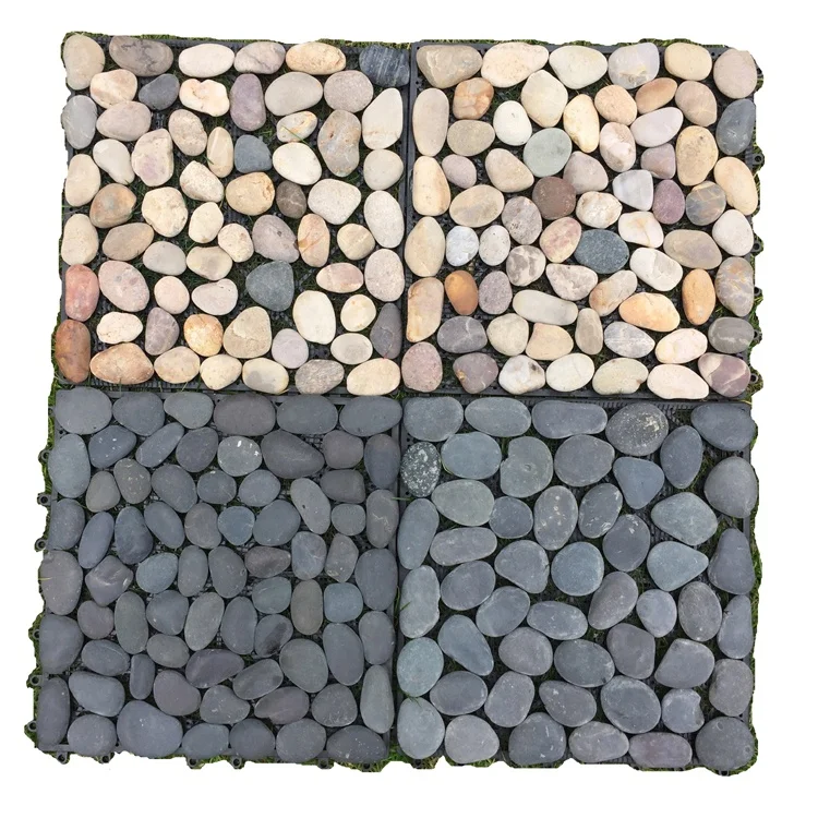 Interlocking Stone Deck Tiles Origin from China, Cheap rate deck tiles pebble stone materials, floor tiles square stone tiles