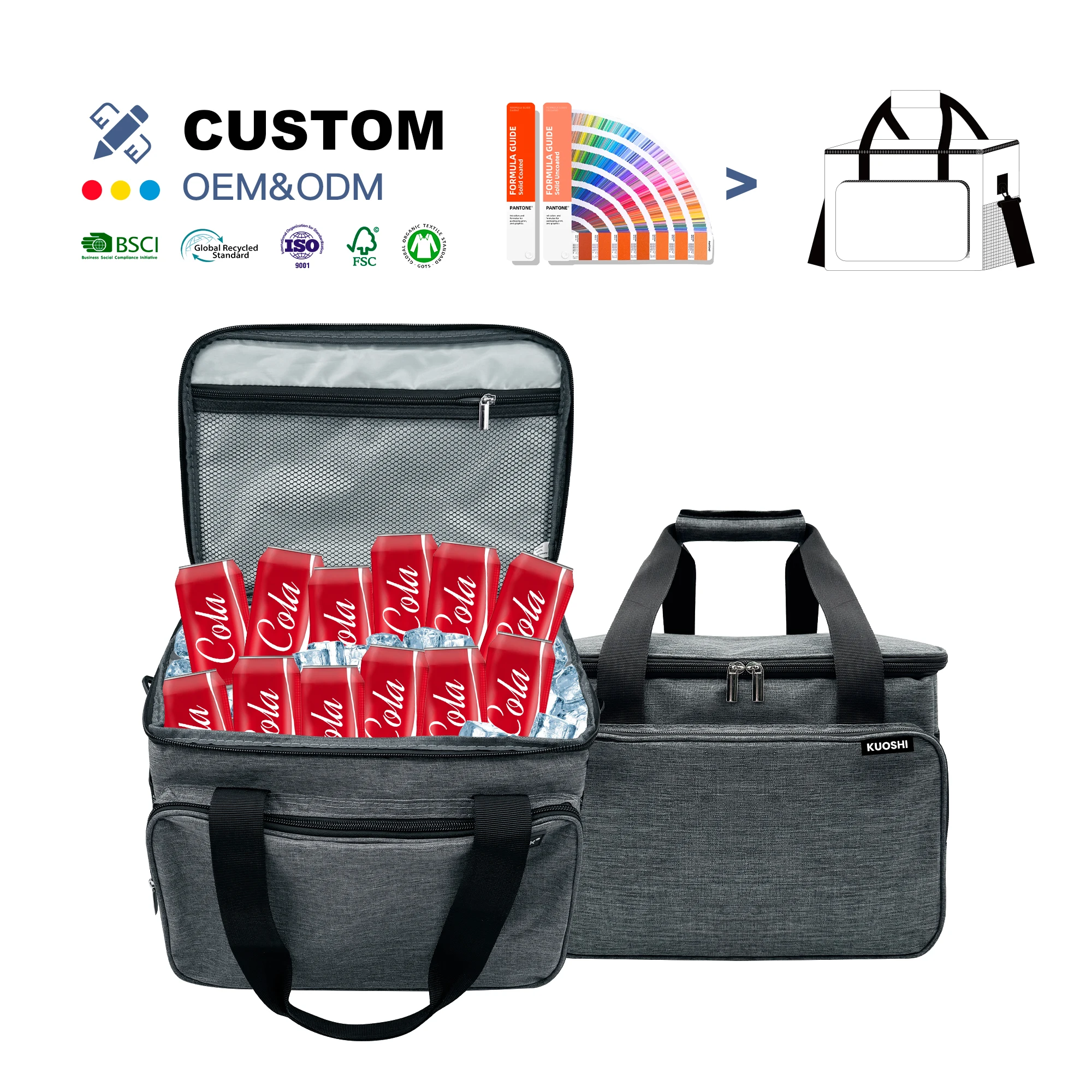 Custom Logo New Design Waterproof Aluminum Foil Crossbody Lunch Picnic Bag Thermal Cooler Tote Bag with Bottle Opener