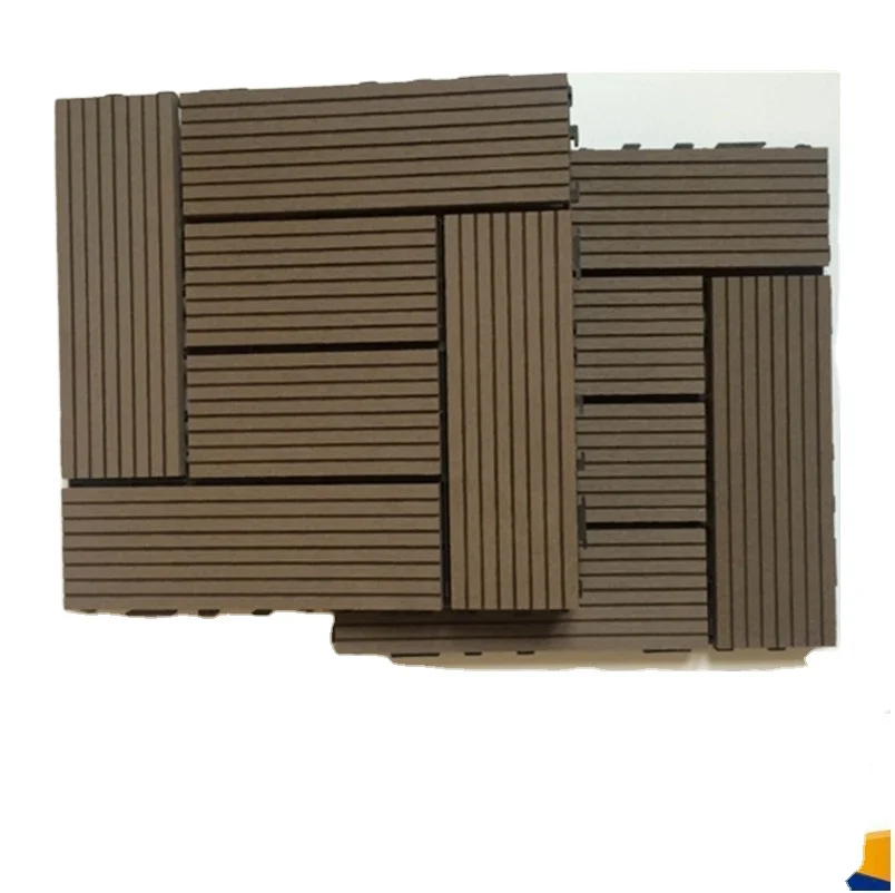 DIY wood plastic composite floor patio garden swimming pool balcony piso walkway roof tiles WPC board interlocking deck tiles