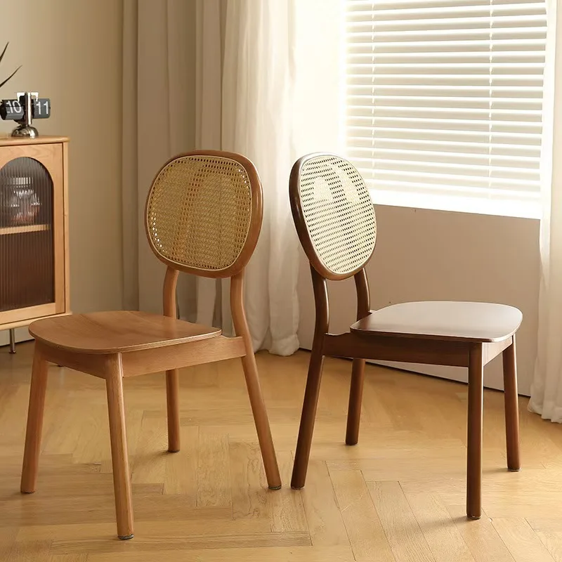 Wholesale Factory Project Buy Black Wood Restaurant Dining Chair Black Rattan Back Cushions