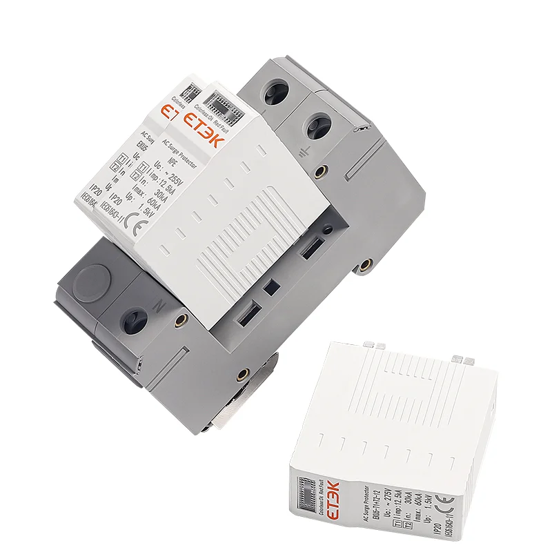 ETEK T1+T2 40ka  surge protector deviceac ac 2p spd t1 t2  SPD thunder protection device