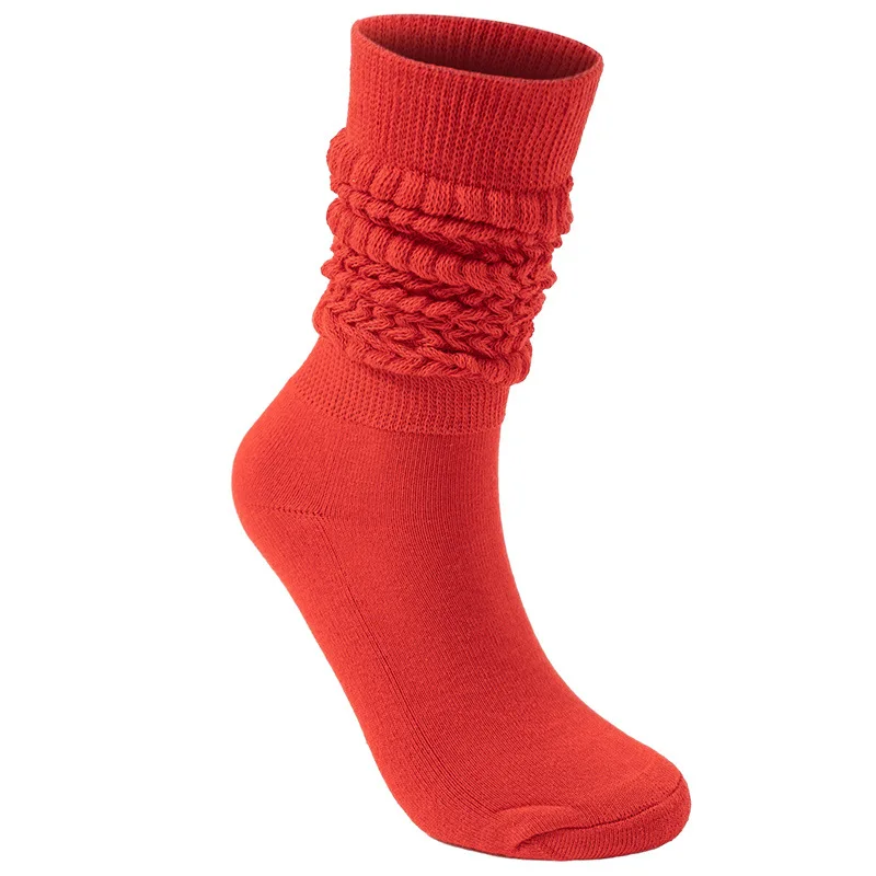 New design ladies colorful slouch socks scrunch socks thick cotton knit long slouch socks for woman