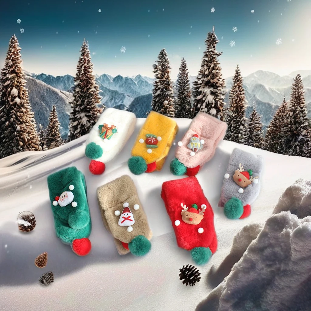 High Quality Super Soft Plush Winter Gloves & Hats for Children Lovely Baby Gift for Christmas