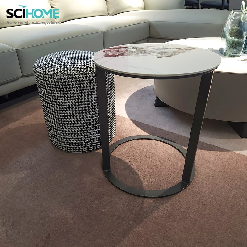 SCIHOME Multi Function Round Marble Coffee Table