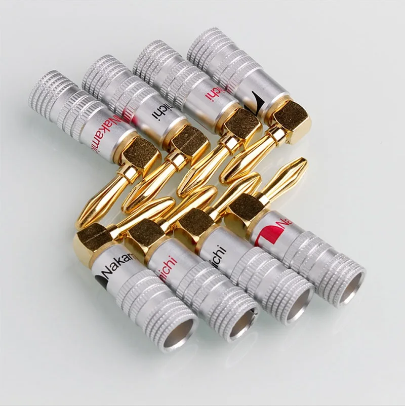 Right Angle 90 Degree Banana Plugs Gold Plated Musical Speaker Wire Cable Connector 4mm For HiFi