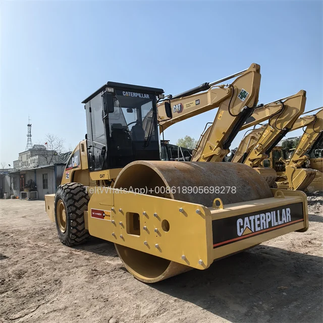 Cheap used Caterpillar CS683E single drum compactor, Japan made 18 ton CAT 683e soil road roller in China