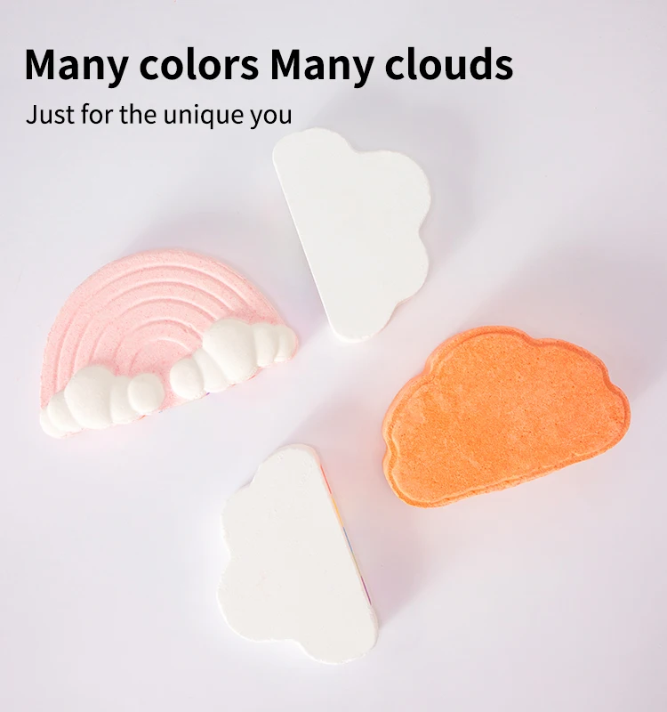 Wholesale Custom Private Label Bubble Bath Fizzies Kids Bathbombs Organic Cloud Gift Set Rainbow Bath Bombs