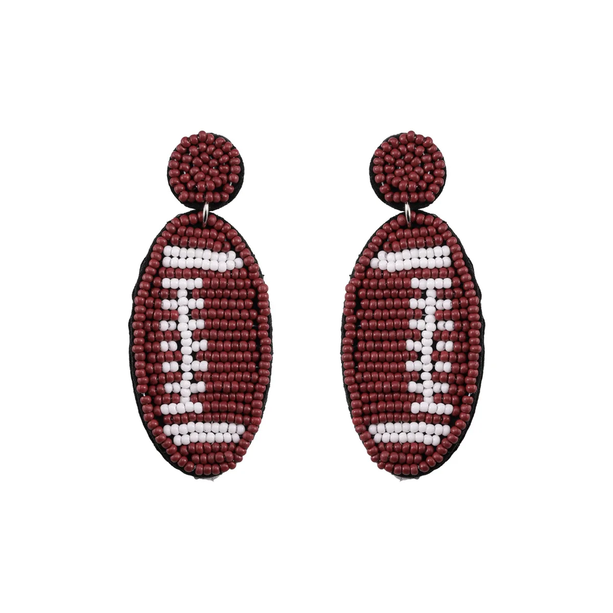 Custom Game Day Seed Beads Rugby Team Party American Football Drop Earrings Jewelry for women