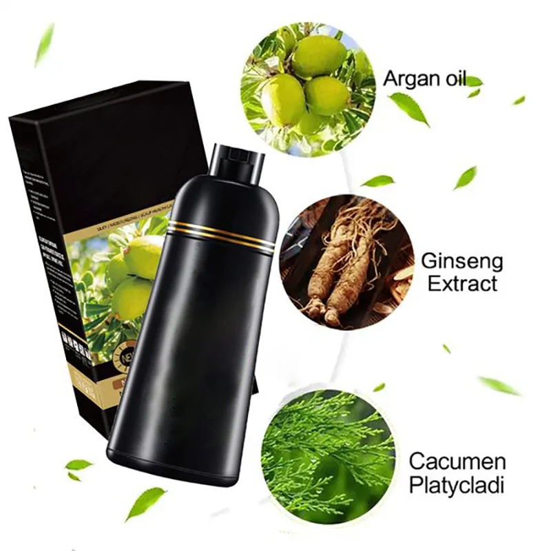 Cover Gray Hair Black Hair Dye Shampoo Women Wholesale Fast Color Cream Organic Moisturizer