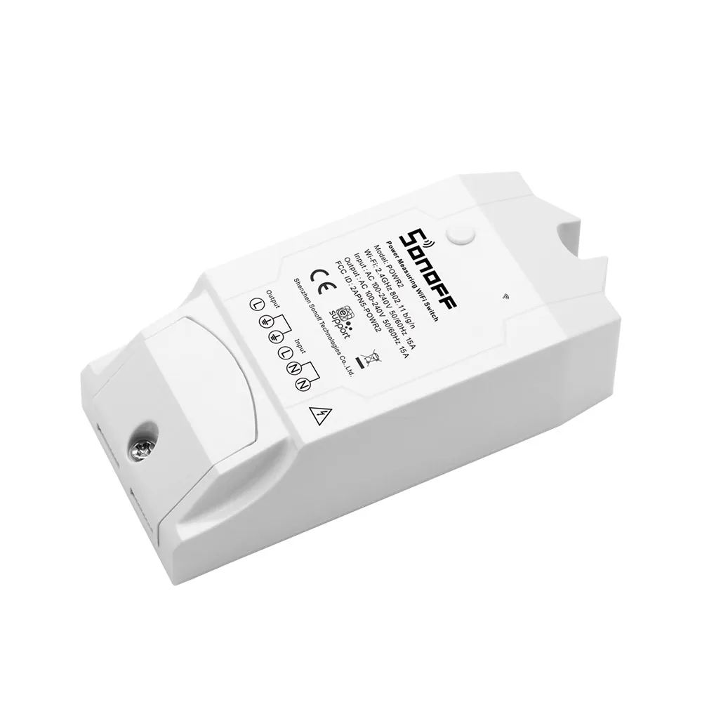  SONOFF POW R2 AC90-250V 16A 3500W WIFI беспроводной переключатель дистанционного управления через приложение розетка с таймером питание работает Amazon