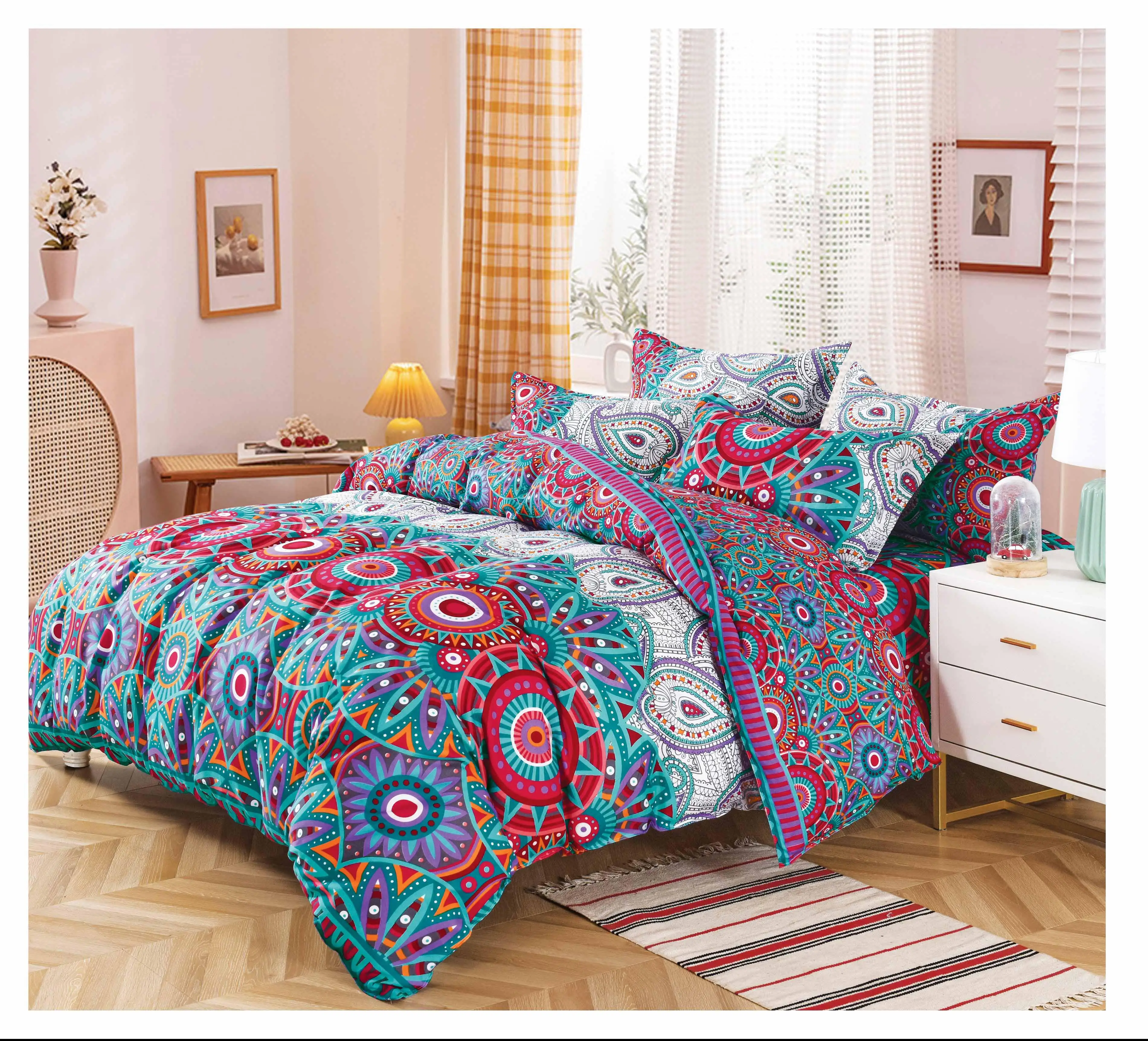 100 polyester cheap bedsheet set wholesale 3 in 1 bed flat sheet