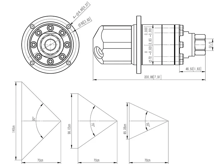 SS Top quality high pressure 360 degree rotating wj16/30 self rotajing cleaning nozzle