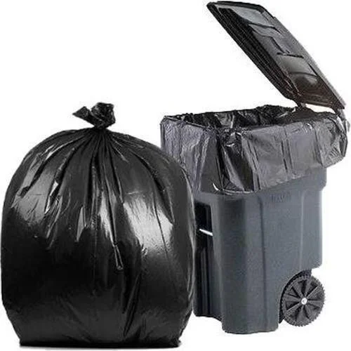 Plastic Garbage Bag Dustbin Liners Trash Bags Flat Pocket Industrial Black PE Trash Bag on Roll for Wholesales