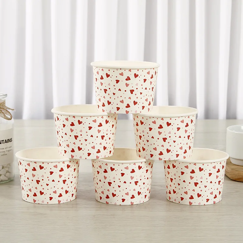 1 Scoop Rolls 9oz 6oz 5oz 4oz 240ml 200ml 170ml 12oz Cup With Lid And Spoon Rolled Ice Cream Cups