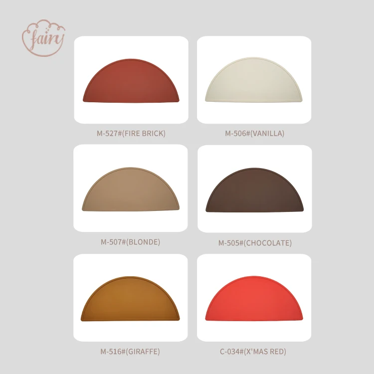 Custom BPA Free Standard Washable Silicone Baby Table Mat Custom Printed Silicone Placemats