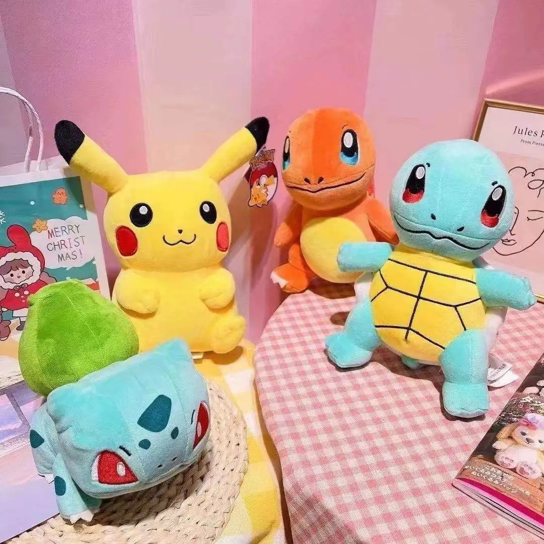 CPC CE Cartoon Anime Plush Dolls Pokemoned Pikachu Bulbasaur Squirtle Charmander Kawaii Plush Toys Grab Dolls For gifts