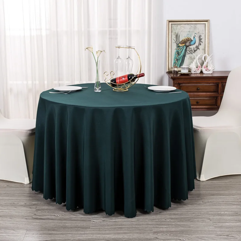 Hotel Banquet Table Cloths Plain Round Tablecloth Wedding Polyester Table Cover Round
