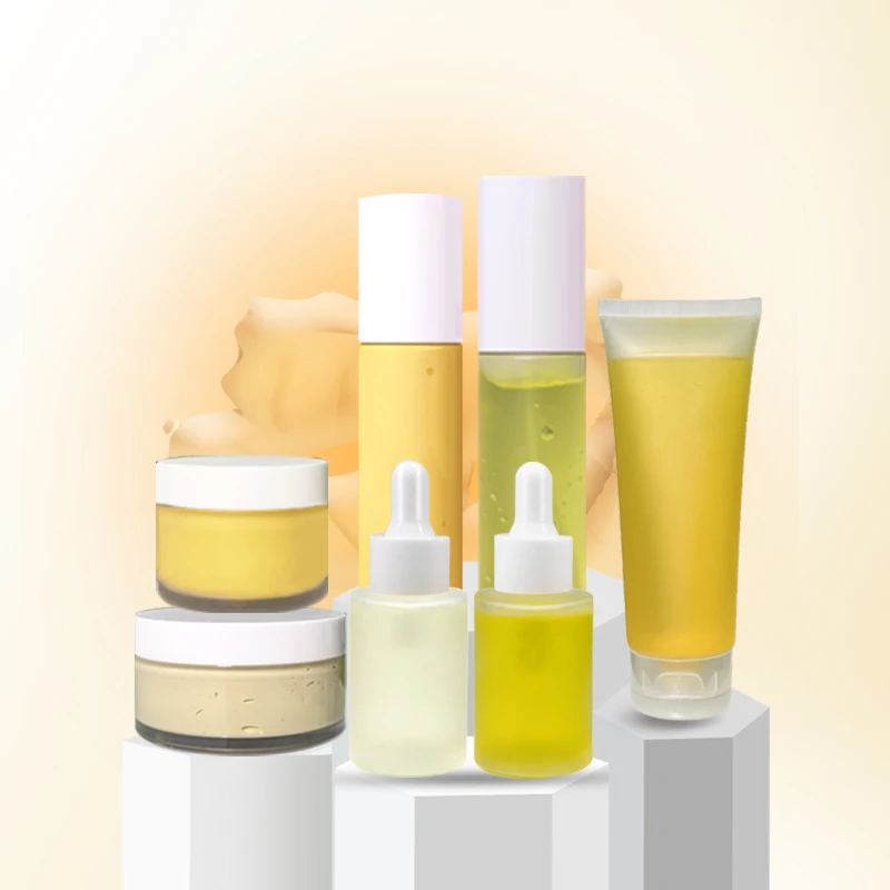 Custom Private Label Vitamin C Organic Turmeric Serum Anti Acne Face Cream Whitening Repair Face Care Turmeric Skin Care Set