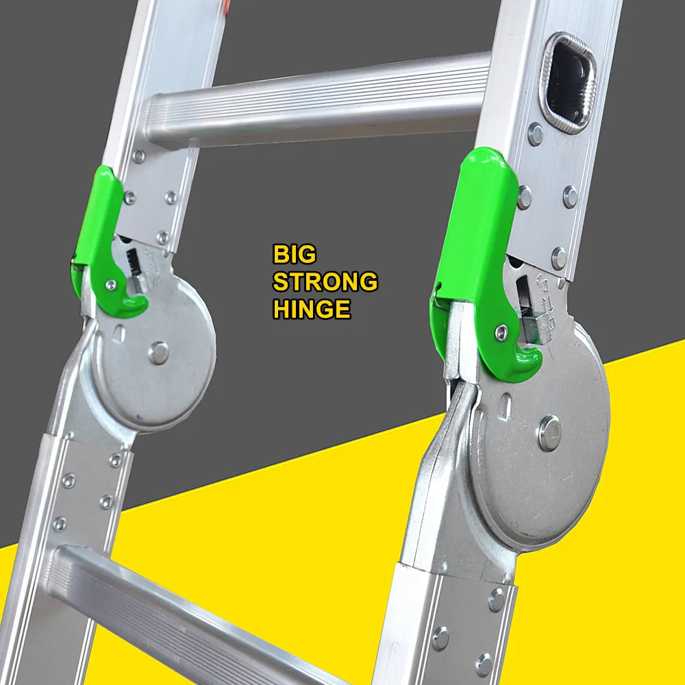 8-in-1 Multi Position Aluminum Alloy Foldable Extendable Transformer Hinged Ladder