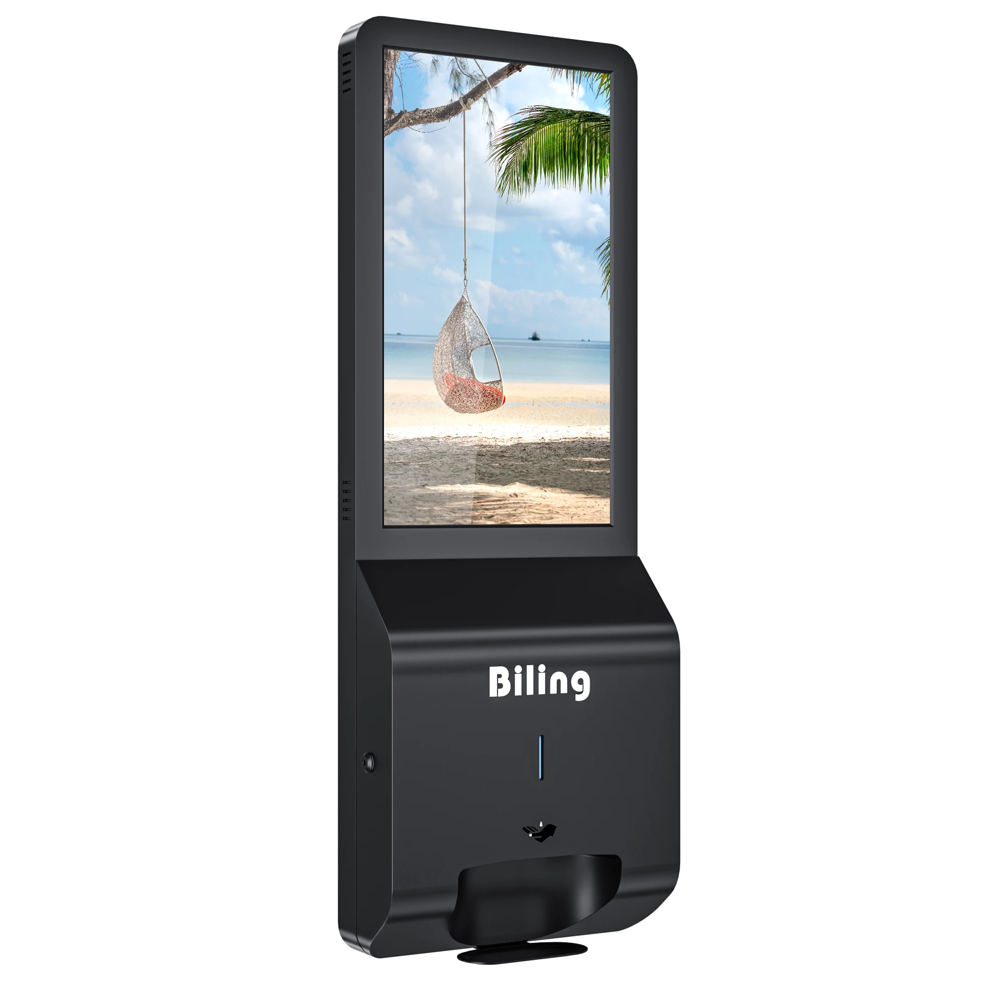 Открытый киоск led lcd экраны реклама игроков digital signage и отображает держатель для дезинфицирующего средства