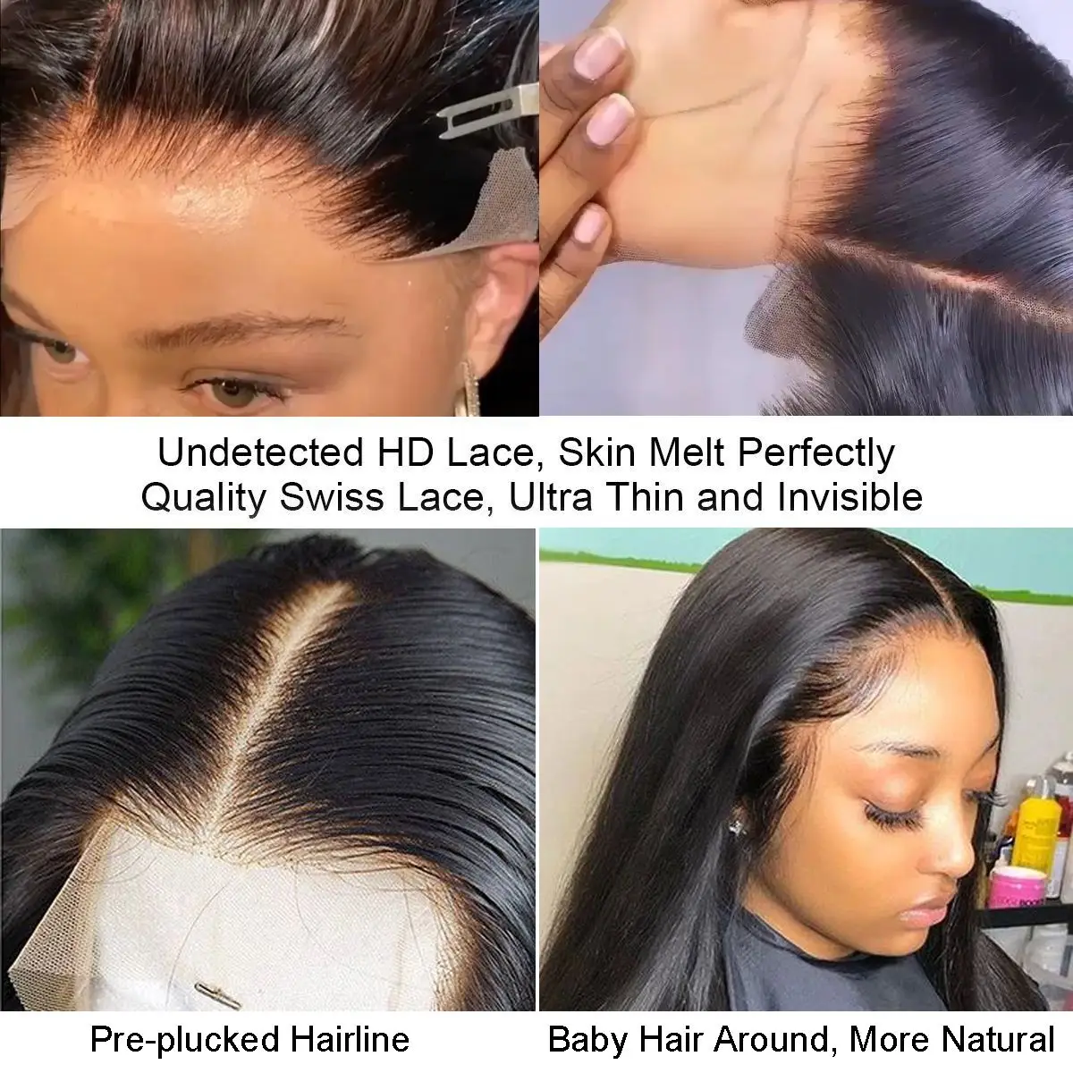 Unprocessed Virgin Brazilian Human Hair  HD Lace Frontal Wigs PrePlucked Bleached Knots Wholesale Wigs 100% Human Hair Vendors