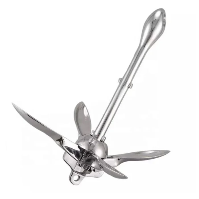 High Quality Manufacturer 316 Stainless Steel Marine Grapnel Anchor Folding Boat Anchor For Yacht