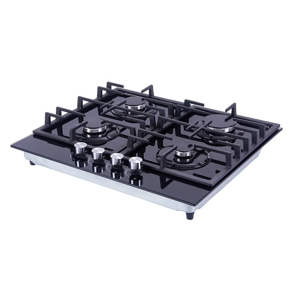 In stock kitchen glass top stainless steel built-in 4 burner gas ceramic cooktop other gas stove cooktops for home