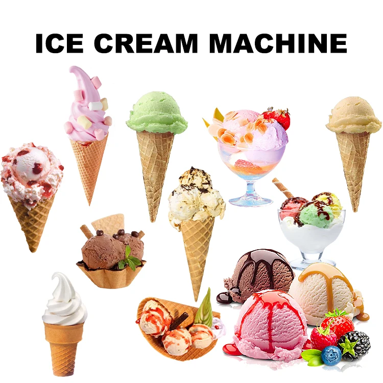 Factory price 2 +1 flavors soft ice cream machine for snack food store