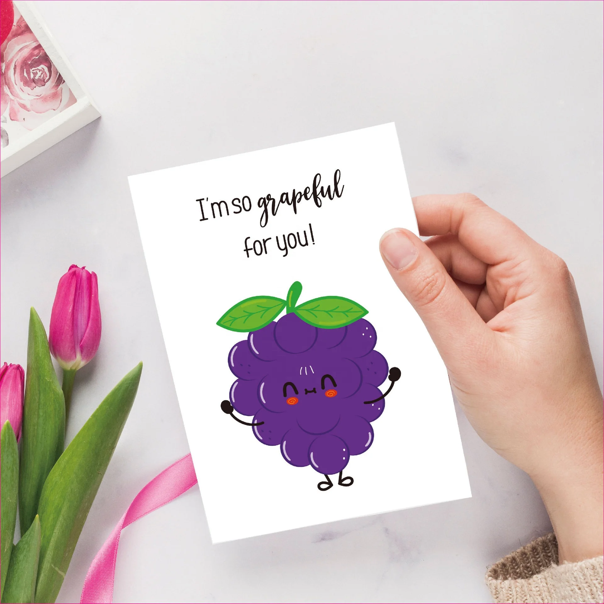 Custom 40pcs Cute Cartoon Handwritten Blessing Message Greeting Card Postcard For Kids