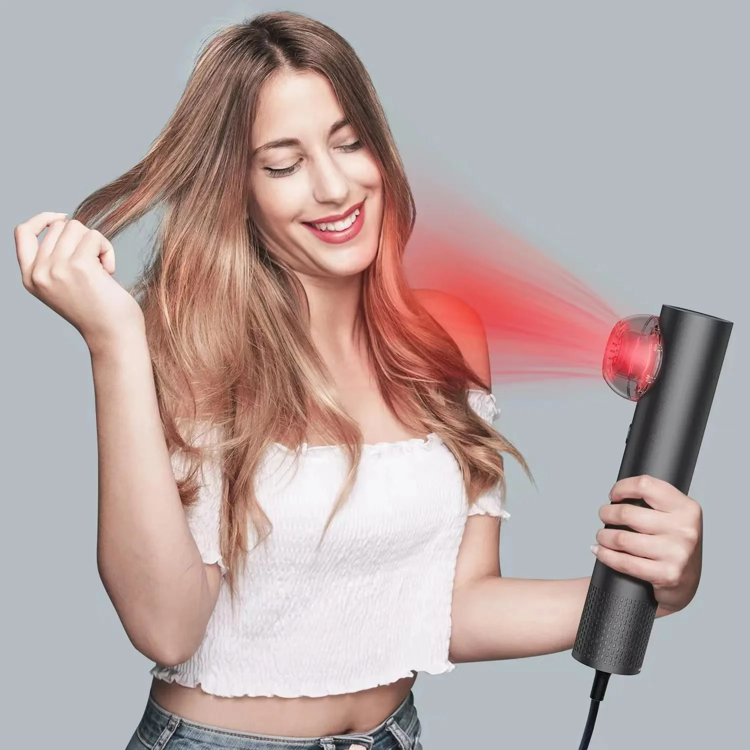 Hair Blower Dryer Dual Ionic,Powerful 1000W Motor,With LED Light,3 Heat Settings For Stying And Healty