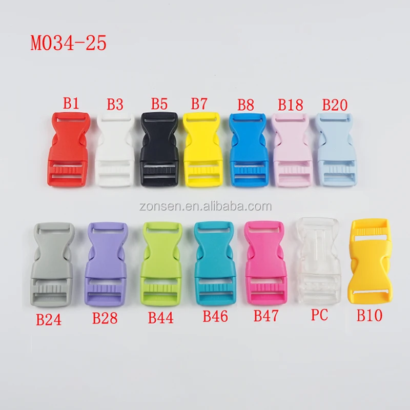 KAM Colored Plastic Side Release Buckle 25mm Adjustable Quick Release Plastic Buckles for Backpacks 14 Colors in Stock