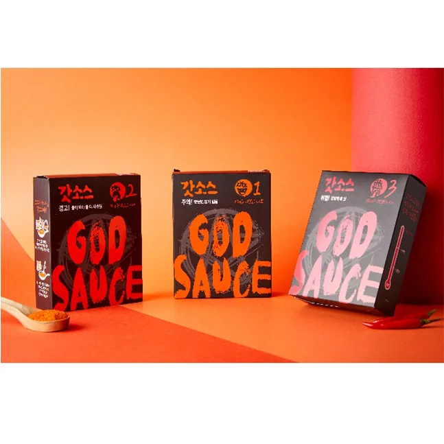 Wholesale Korean Delicious Kitchen Food Seasonings Red Pepper Sauce Cooking God Sauce (60g *4pack)*1Box