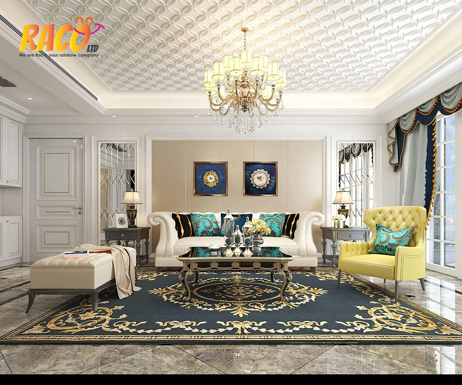 New Wholesale Cheap Wall Art Panels 3D Wall Decor PVC Panels/PVC 3D Wall Panel Interlocked Circles in Matt White Cover