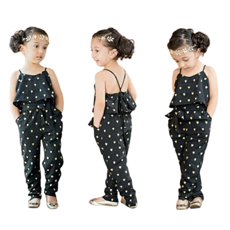 Baby Clothes Casual Cotton Sleeveless Pants Toddler Baby Girl Sling Romper Solid Jumpsuit Overalls
