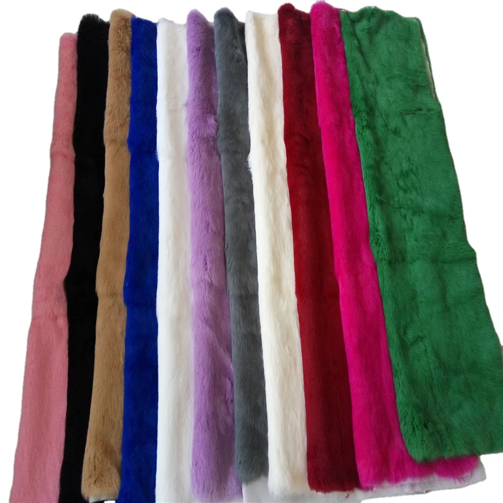 High Quality Dyed Real Rabbit Fur Plate Whole Skin Rabbit Fur Blanket 55*110cm