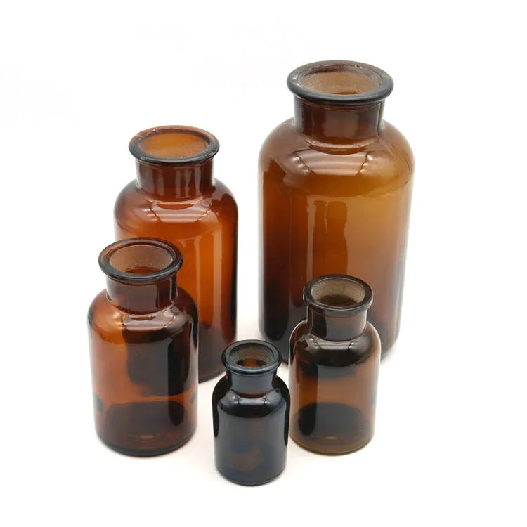 Scientific Liquid Reagent bottles 125ml 250ml Amber Glass
